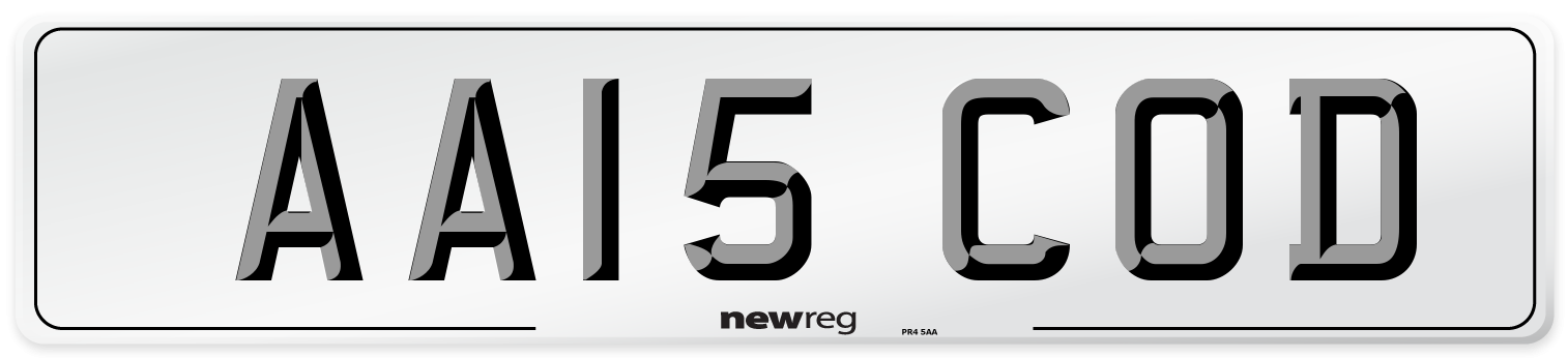 AA15 COD Number Plate from New Reg